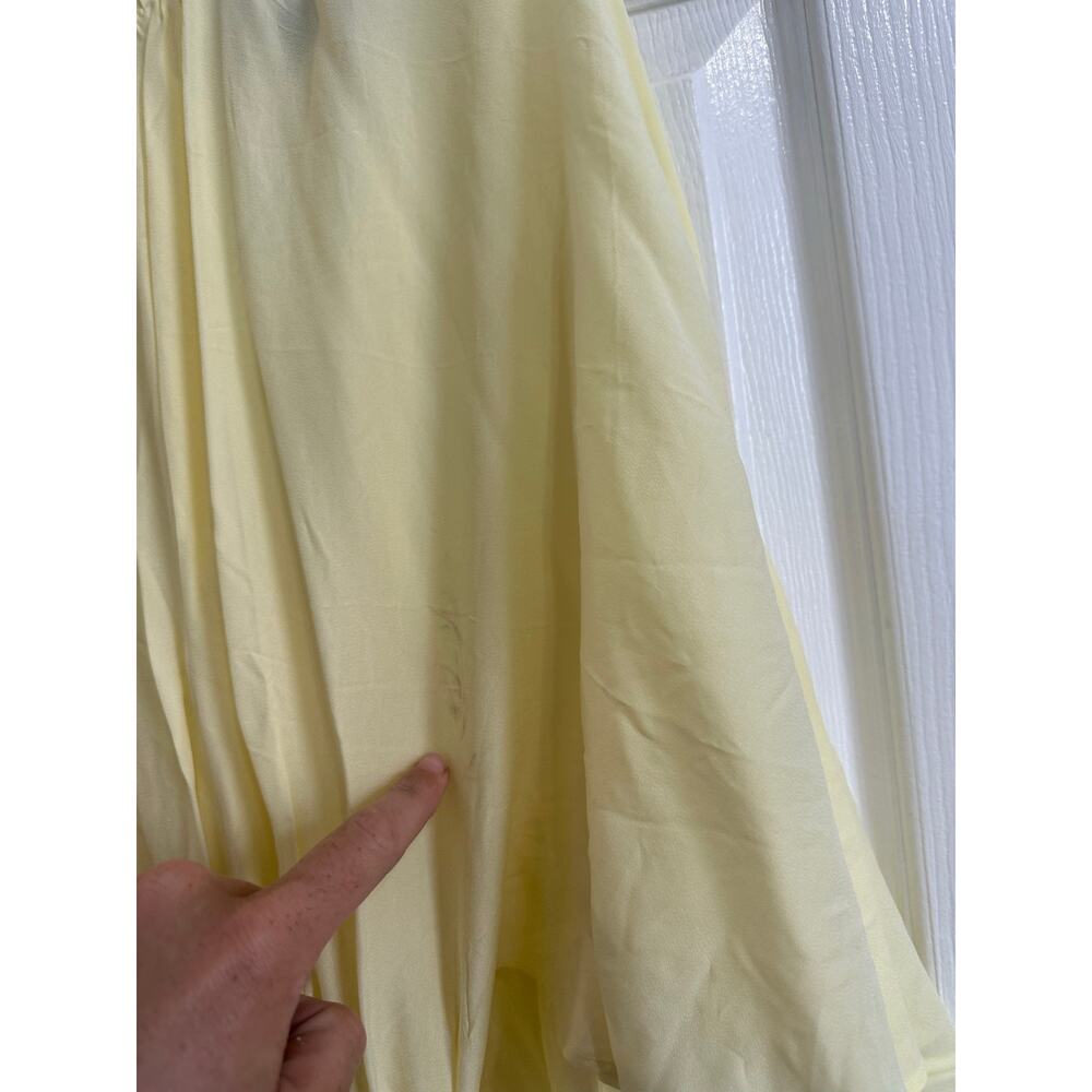 Banana Republic NWT Stretch-Crepe Open Back Dress Sz S Butter Yellow-Dirt Spot - Picture 7 of 9